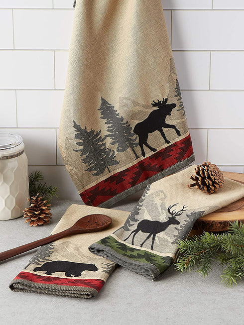 Cotton French Jacquard Dish Towels, 20x28 Set of 3, Decorative Tea Towels for Everyday Kitchen Cooking and Baking